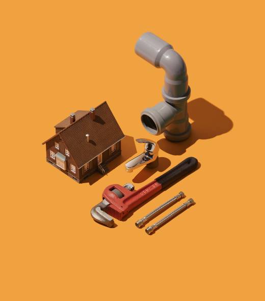 Home renovation and isometric professional plumbing tools